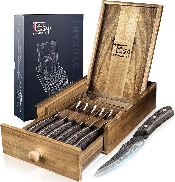 SYOKAMI Steak Knives Set of 6