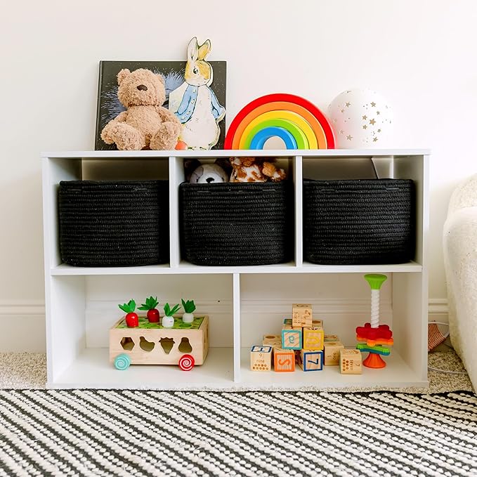 NaturalCozy Storage Cubes 9”x9”x7”Cotton Rope Woven Baskets
