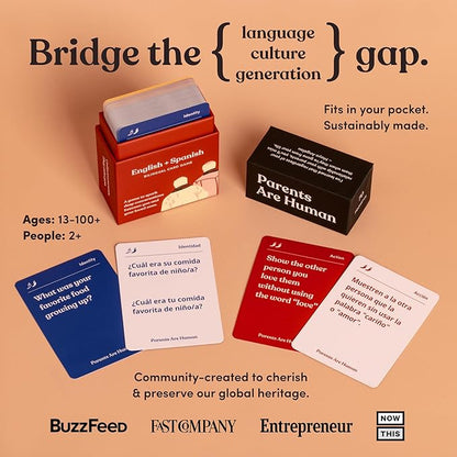 Parents Are Human, Relationship Cards, Get to Know Each Other Better, Parents, Families, Teens & Kids Relationship Building, Light & Deep Questions, 70 Questions & Activity Cards, English + Spanish