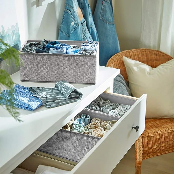 12 Pack Drawer Organizers for Clothing, Foldable Clothes Storage Box Closet