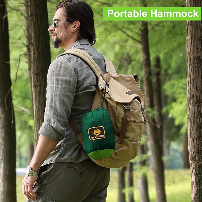 Camping Hammock with Net,Travel Portable Lightweight Hammocks with Tree Straps and Solid D-Shape Carabiners,Parachute Nylon Hammock for Outsides Backpacking Beach Backyard Patio Hiking