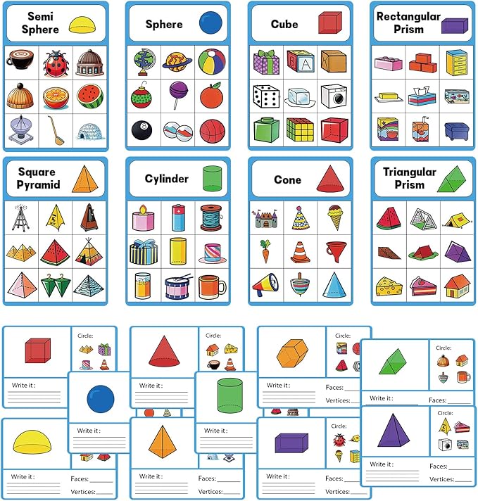 100 Pcs 3D Shapes for Teaching - Geometric Solids and Geometry Manipulatives for Classroom - Enhance Learning Experience