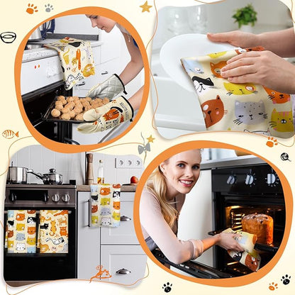 Jingmore 6 Pcs Kitchen Decor Set Accessorie Farmhouse Kitchen Towels Pot