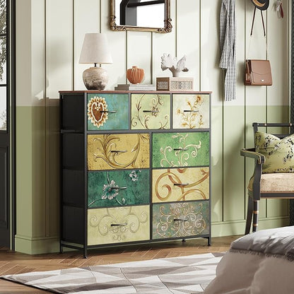 WLIVE 9-Drawer Dresser, Fabric Storage Tower