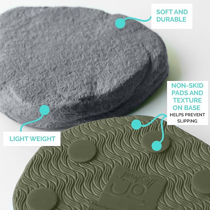 JumpOff Jo - Rocksteady - Balance & Coordination Enhancing Blocks and Stepping Foam Stones, Sensory Toys for Kids - Indoor and Outdoor Obstacle Course