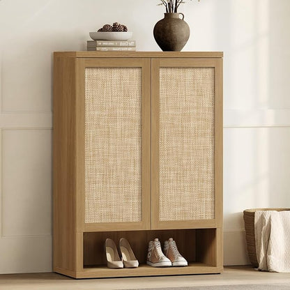 SICOTAS Rattan Shoe Storage Cabinet