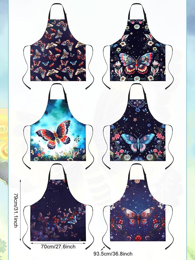 Bencailor 6 Pcs Spring Kitchen Aprons