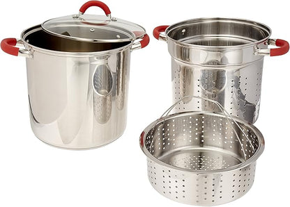 EXCELSTEEL 12 Qt Multifunction Stainless Steel Pasta Cooker