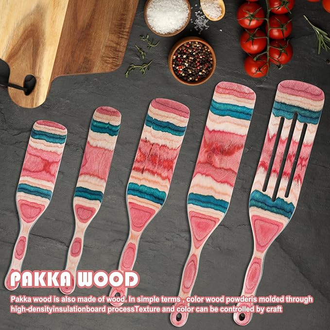 MYRAINBOW A5-3 Spurtle Set, Wooden Utensils
