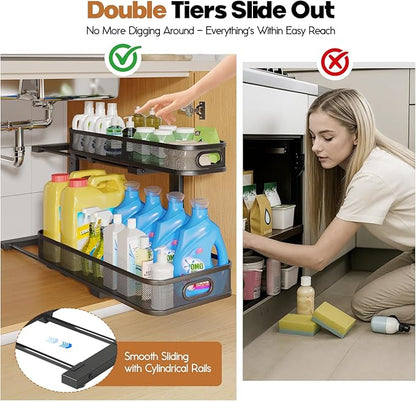 2 Pack 21.3IN-Depth Under Sink Organizer