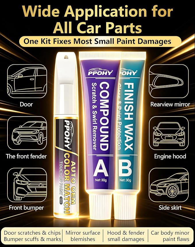 Race Red (PQ) Touch Up Paint for Ford with A/B Wax OEM Exact Match,Scratch Repair Kit,2-In-1 Tip/Brush,Quick Dry Anti-Rust Waterproof Paint F-150,Mustang,Explorer,Bronco