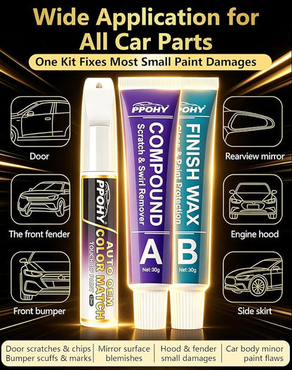 Ruby Red Metallic(RR) Touch Up Paint for Ford with A/B Wax OEM Exact Match,Scratch Repair Kit,2-In-1 Tip/Brush,Quick Dry Anti-Rust Waterproof Paint F-150,Mustang,Explorer,Bronco