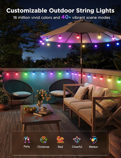 Govee Smart Outdoor String Lights 2, 48ft Outdoor Lights