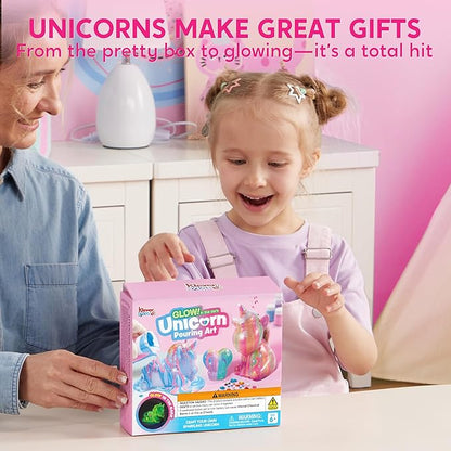 Klever Kits Glow in The Dark Unicorn Pouring Kit- Art and Crafts for Kids Aged 6+ Art Supply Toy, Kids Painting Kit, Unicorn Toy Birthday Gifts for Girls