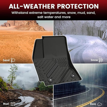 LASFIT Floor Mats & Cargo Mats for Toyota Corolla Sedan 2014-2019, All Weather TPE Custom Fit Car Liners for Toyota Corolla Accessories 1st & 2nd Row and Trunk Mats, Easy to Clean, Black