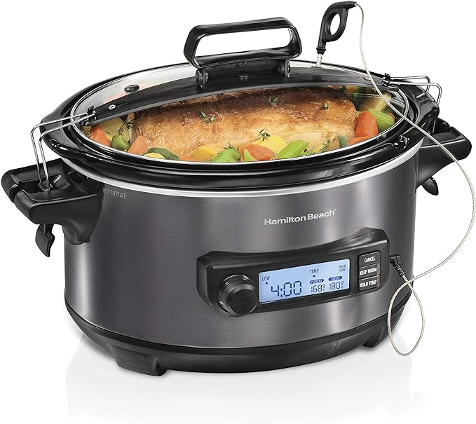 Hamilton Beach Portable 6 Quart Set & Forget Digital Programmable Slow Cooker