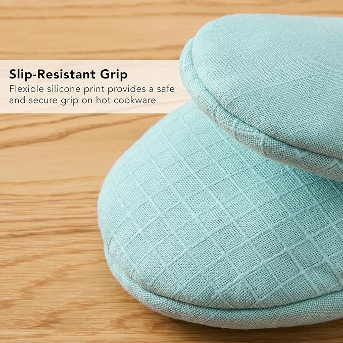 KITCHENAID Gourmet Series Gridlines Mini Oven Mitts 2-Pack Set, Heat Resistant