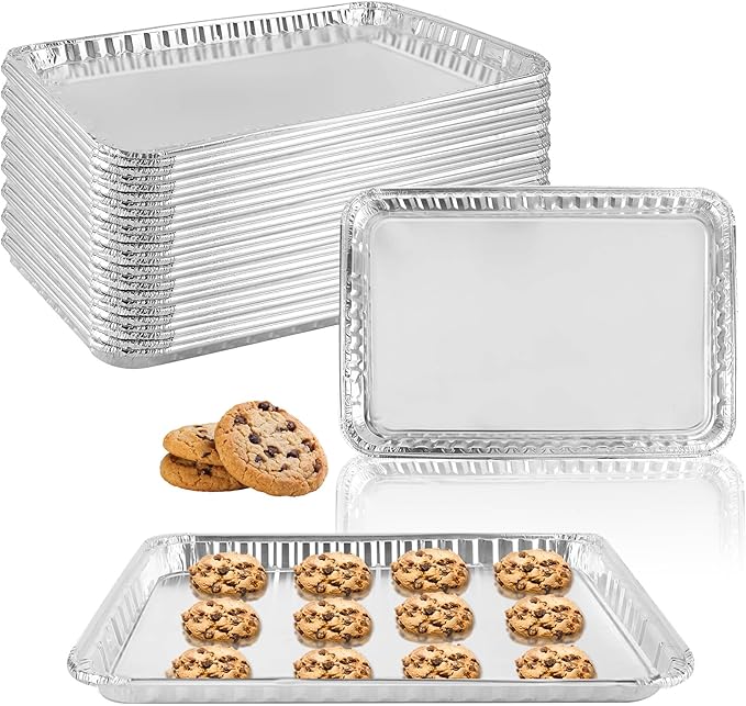 24 Pack 16 x 11 inch Aluminum Disposable Cookie Sheets