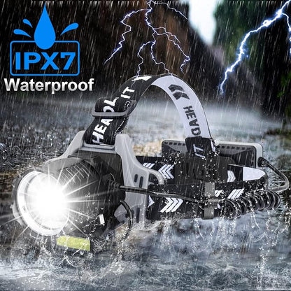Bud K Rechargeable LED Headlamp, 1200 Lumens Super Bright Headlamp Flashlight with Motion Sensor, 8 Modes, 135°Adjustable, IPX7 Waterproof Head Lamp for Camping, Running, Climbing, Hiking