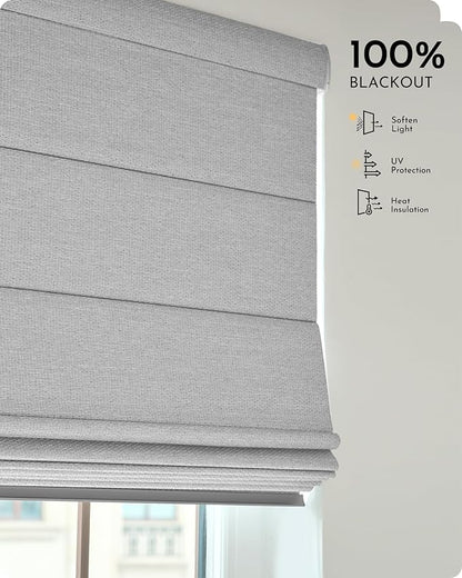 Graywind Smart Roman Shades 100% Blackout Compatible