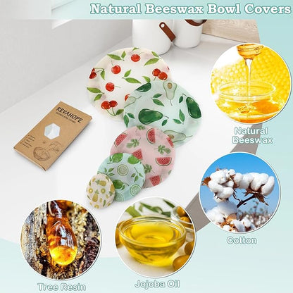 5-Size Reusable Beeswax Bowl Covers