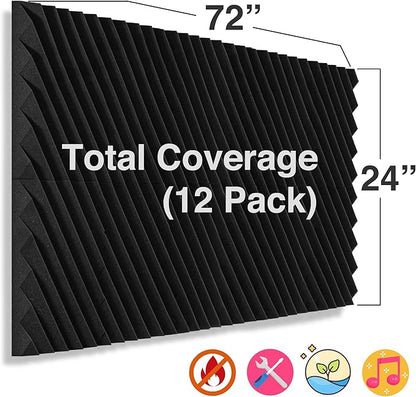 Foroomaco 12 Pack Sound Proof Foam Panels