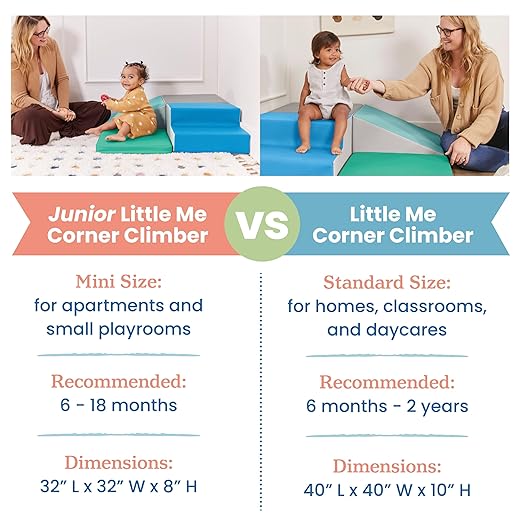 ECR4Kids SoftZone Little Me Corner Climber, Toddler Playset, Assorted, 4-Piece