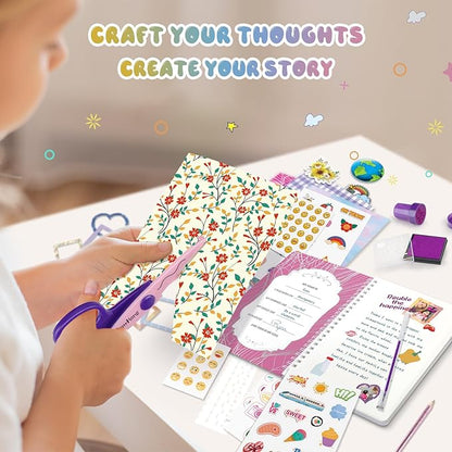 PERRYHOME 2-Pack DIY Journal Kit for Girls - 200+Pcs Journal Set for Teen & Tween Girls, Journaling Art & Crafts Kits, Scrapbook & Diary Supplies Set, Ideal Gifts for 8 9 10 11 12 13 14 Year Old Girl