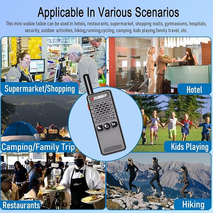 ELIDAIP T-M2 Ultra Mini Walkie Talkies, Rechargeable Two Way Radios Long Range