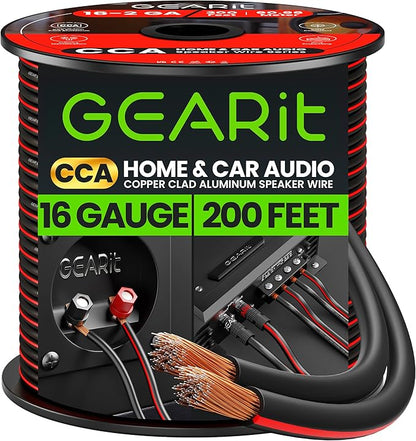 16AWG Speaker Wire, GearIT Pro Series 16 Gauge Speaker Wire Cable Great Use