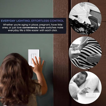 RunLessWire 3-Way Fan & Light Battery-Free DIY Kinetic Wireless Light Switch Kit