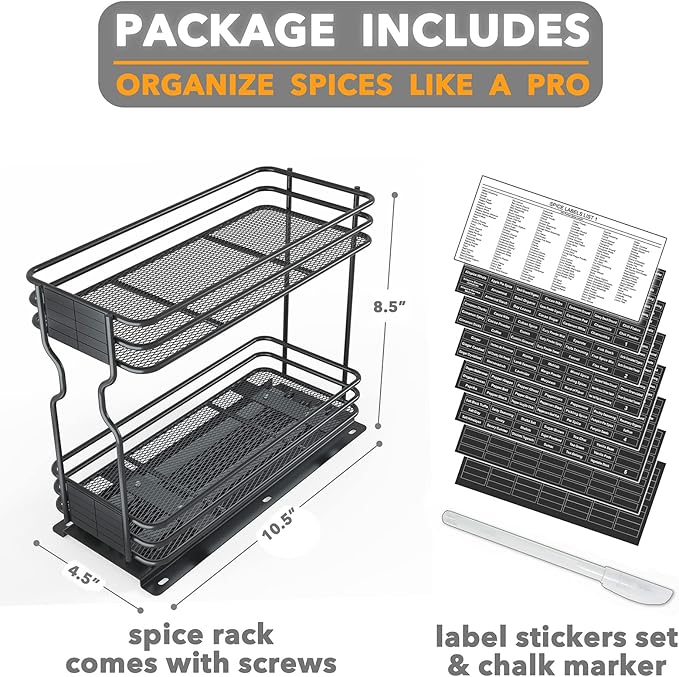 SpaceAid Pull Out Spice Rack Organizer