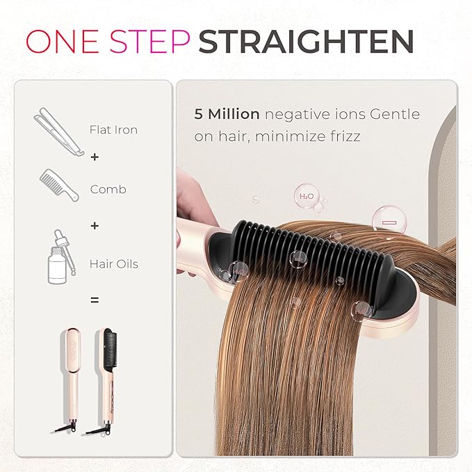 TYMO Ring Plus Ionic Hair Straightener Brush