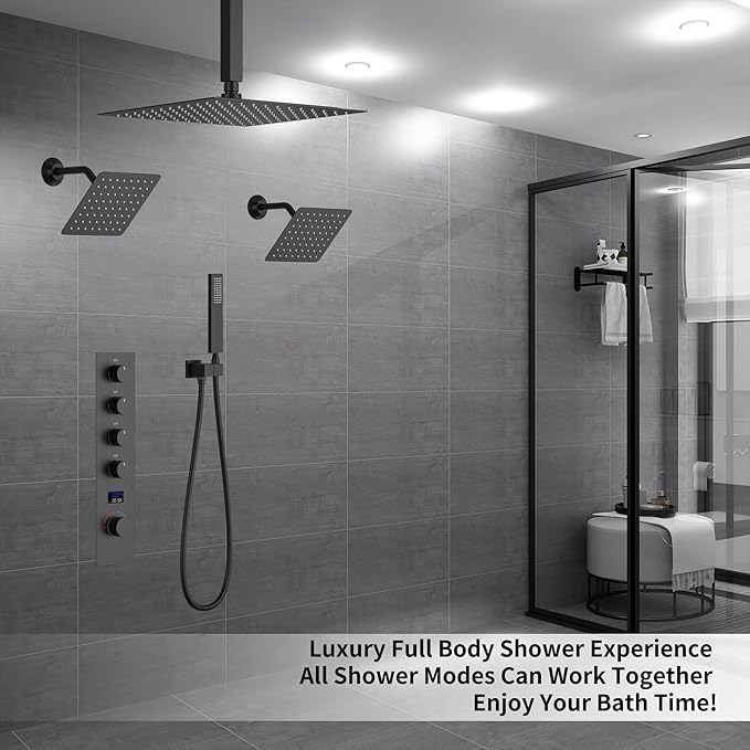 KATAIS Shower Faucet Set Matte Black Shower System