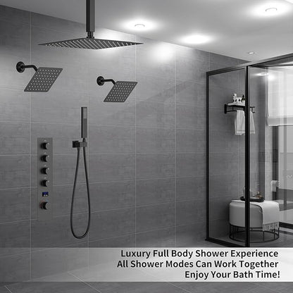 KATAIS Shower Faucet Set Matte Black Shower System