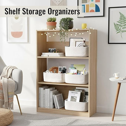 8 Pack Small Storage Baskets for Organizing, Woven Rope Bins for Bathroom