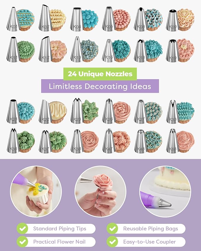 Kootek 32-Piece Piping Bags and Tips Set