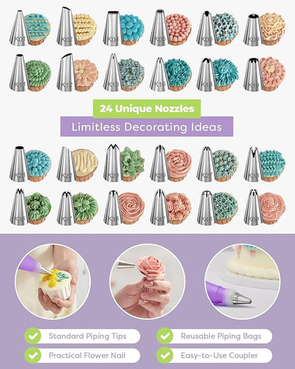 Kootek 32-Piece Piping Bags and Tips Set