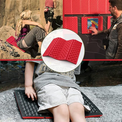 AceCamp 3940 Portable Lightweight Mini Waterproof Folding Mat, Foam Sitting Pad for Outdoor Activities, Foldable Kneeling and Seat Cushion for Comfort, Red