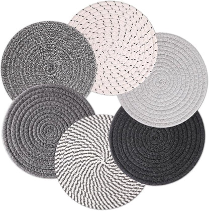 Billbotk 8'' Trivets Hot Dishes, Hot pots and Pans, 6 Heat Resistant Hot Pads, Pot Holders Kitchen, Hot Plate Mats Kitchen Countertops, Table, Home Essentials New Home and Farmhouse Decor
