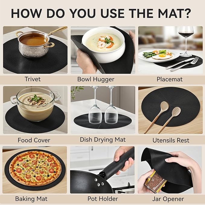 12" Microwave Splatter Cover & Mat, Large Vented Collapsible Splatter Guard