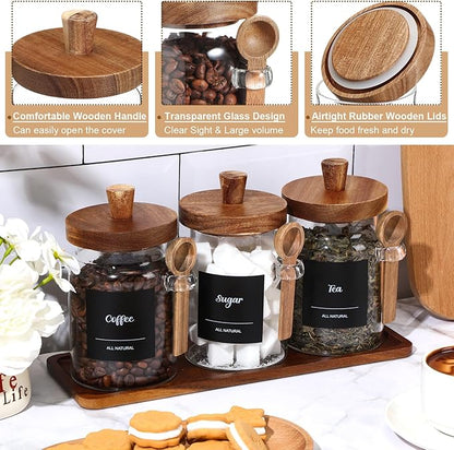 Suclain 3 Pcs Glass Coffee Container