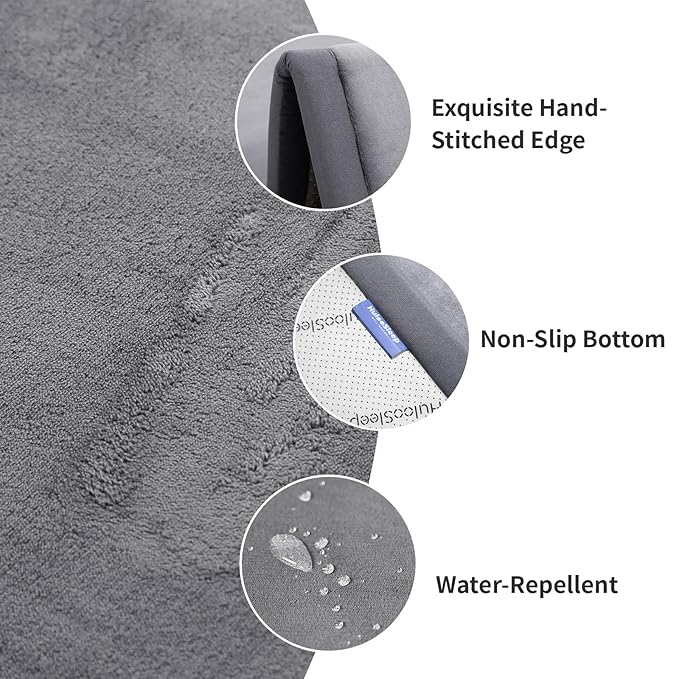 Play Mat for Babies Toddlers,1.3" Thick Elasti-Foam Anti-Fall Cushion Mat for Kids Room,28×72 Bedroom Bedside Rugs,Water-Repellent Soft Coral Velvet,Non-Slip(Dark Grey)