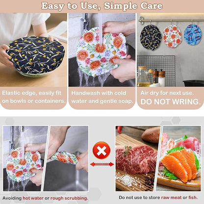 5-Size Reusable Beeswax Bowl Covers