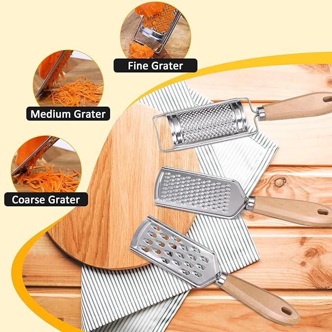 Handheld Cheese Graters with Cleaning Brush Stainless Steel Vegetable Grater