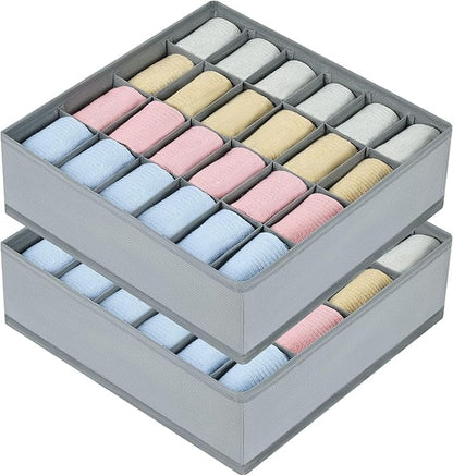 Joyoldelf Sock Drawer Organizer Divider 2 Packs Underwear Organizer, 24 Cell