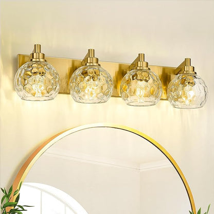 METWET Bathroom Light Fixtures Over Mirror, 4-Light Modern Sconces Wall Lighting