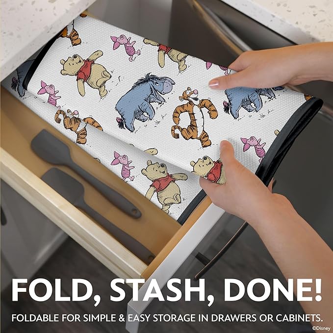 Disney Dish Drying Mats for Kitchen Counter – 16" x 18" Absorbent Kitchen