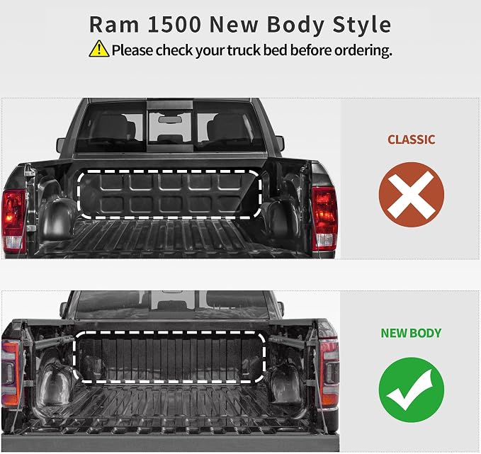 OEDRO Soft Roll Up Truck Bed Tonneau Cover Compatible with Dodge Ram 1500 New Body 2019 2020 2021 2022 2023 2024 2025 2026, 5.6ft Bed Without Rambox