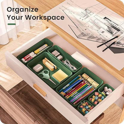 A-LuGei 【 & 5 Size】 Tool Box Organizer Tray Divider Set, 【Army Green】
